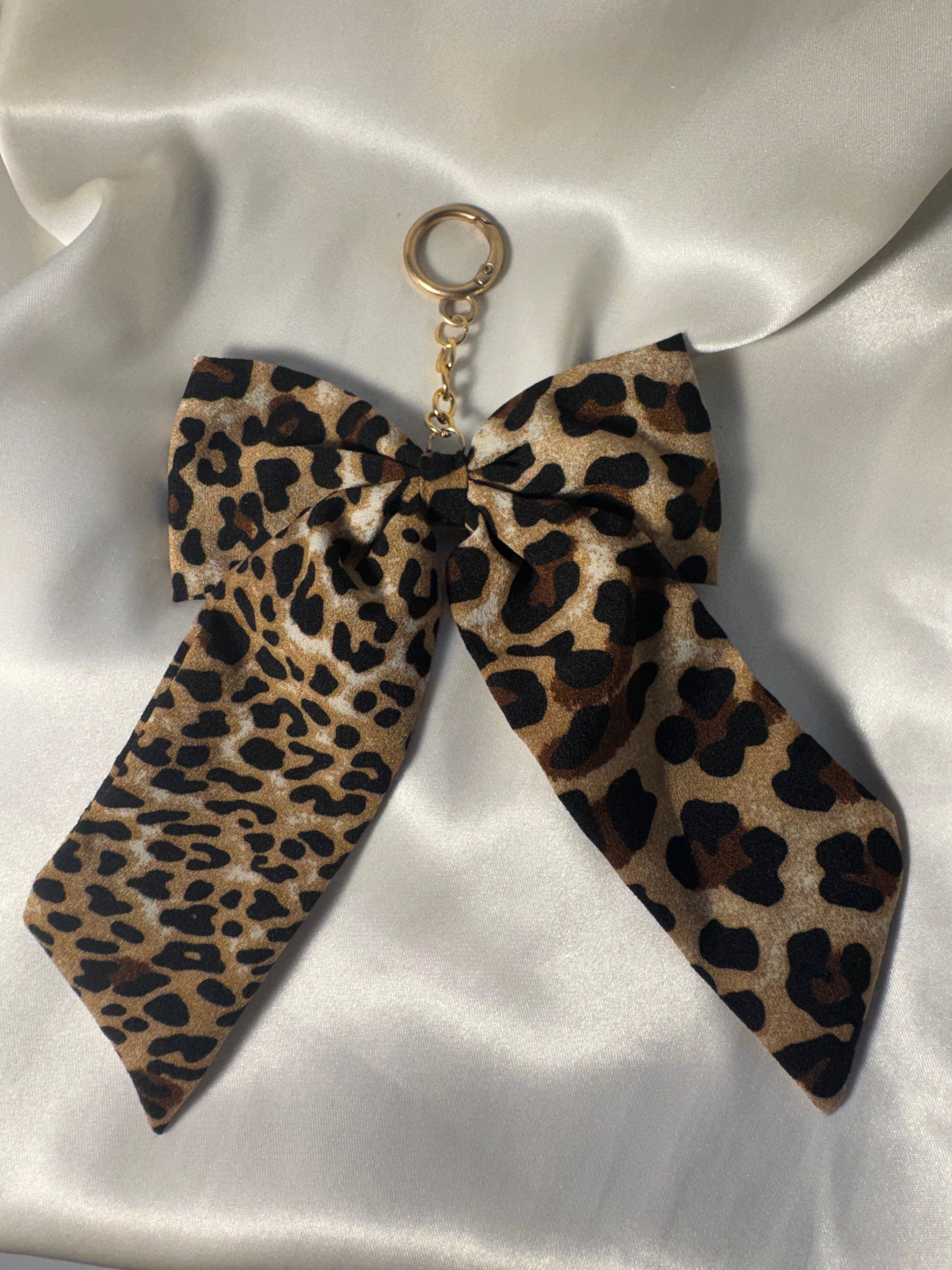 Cheetah Print Bow Keychain